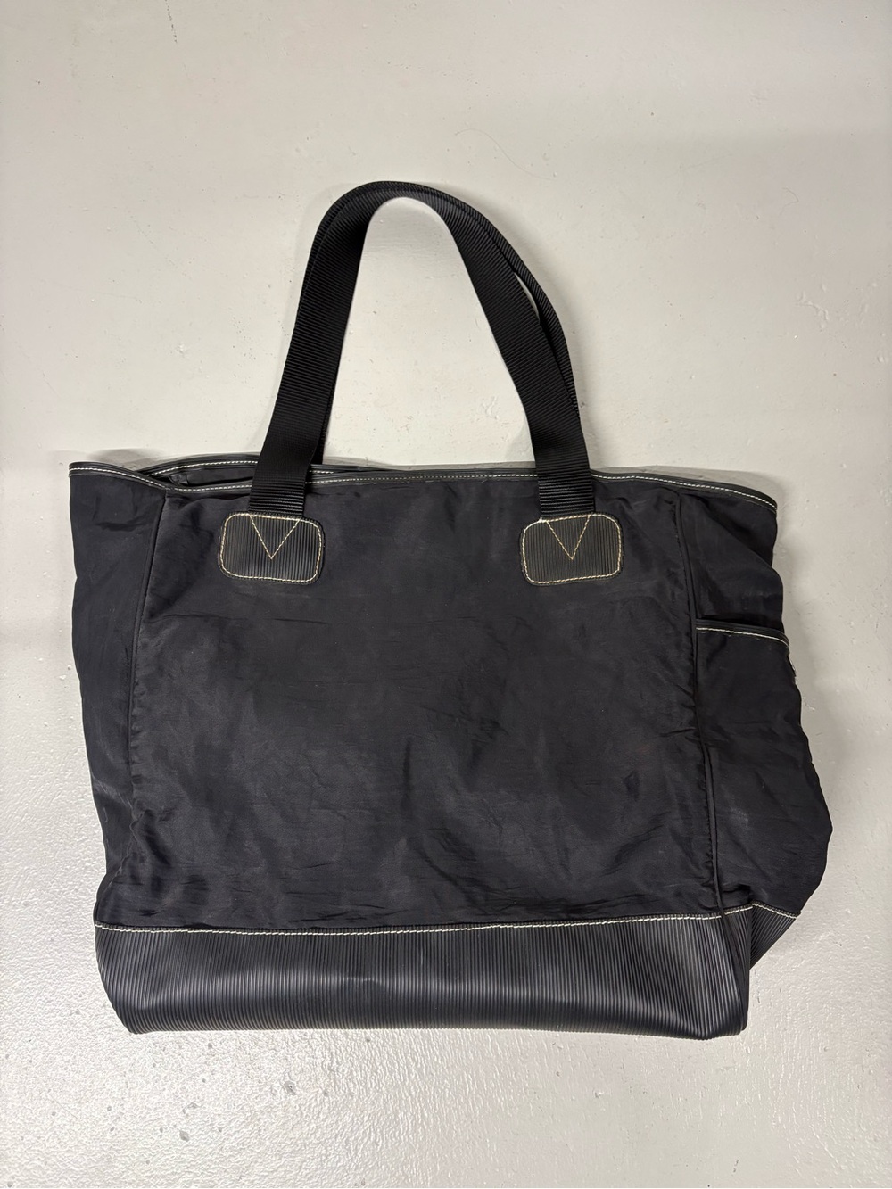 Black Nylon Tote Bag